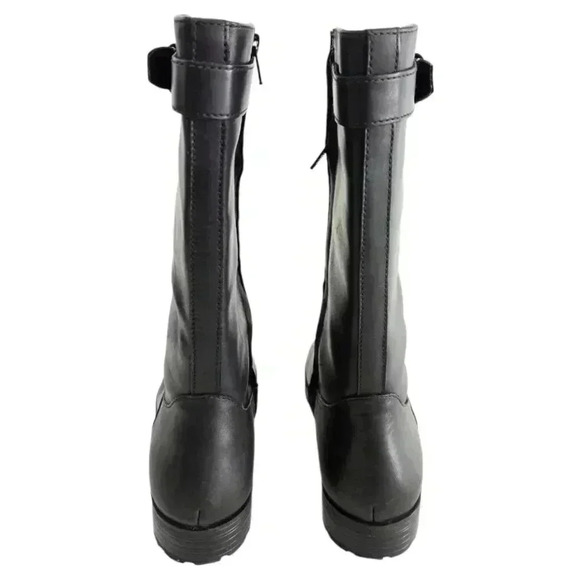 Lauren Women's Ralph Lauren Black Genuine Leather Riding Pull On Boot, Size 7 - Picture 3 of 5